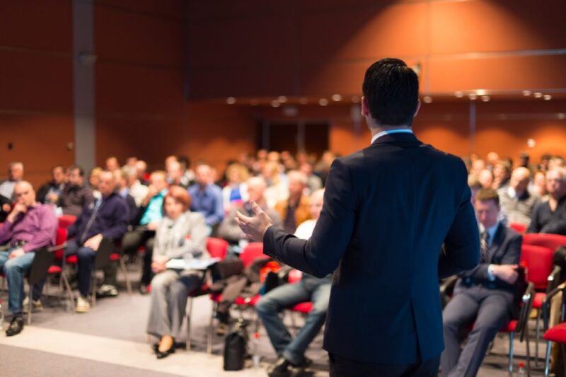 Speaker at Business Conference and Presentation. Audience at the conference hall.